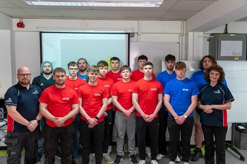 Large group of students