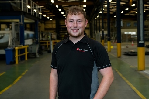 Male apprentice in workshop